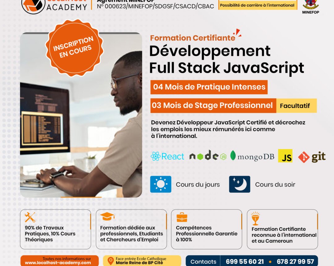 Les Meilleures Écoles pour une Formation en Développement Web Full Stack Javascript au Cameroun