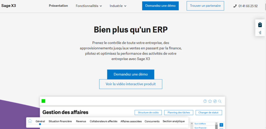 Sage X3, un logiciel ERP/CRM/RH parmi le Top 5 des meilleurs logiciels ERP/CRM/RH