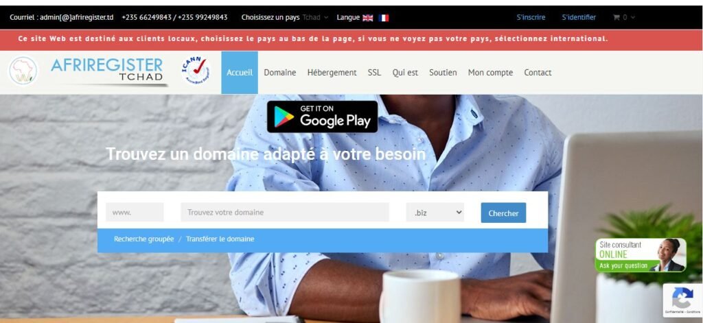 bienvenue chez Afriregister Tchad