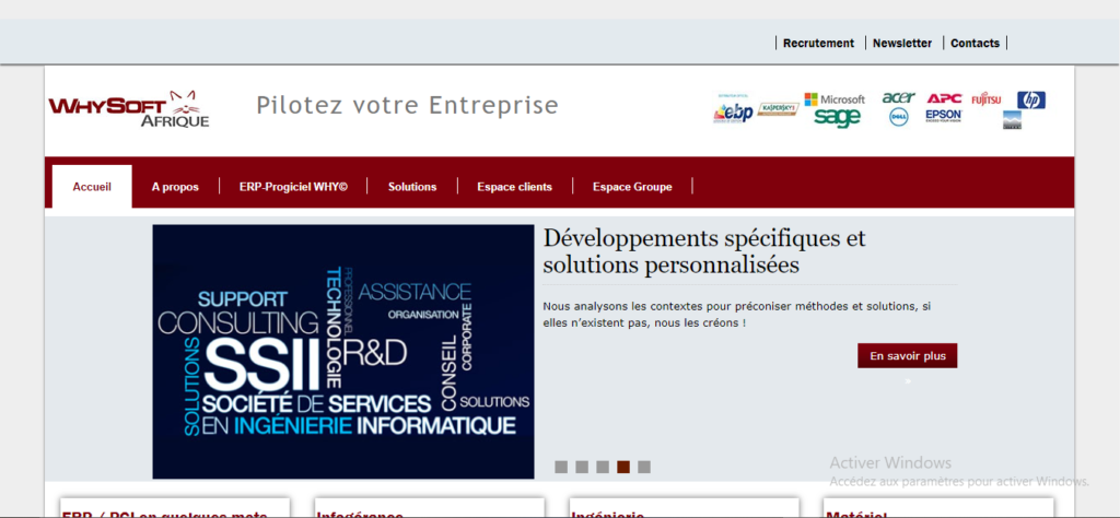 WHYSOFT Afrique est un des meilleurs 'éditeurs et d'intégrateur ERP presataire