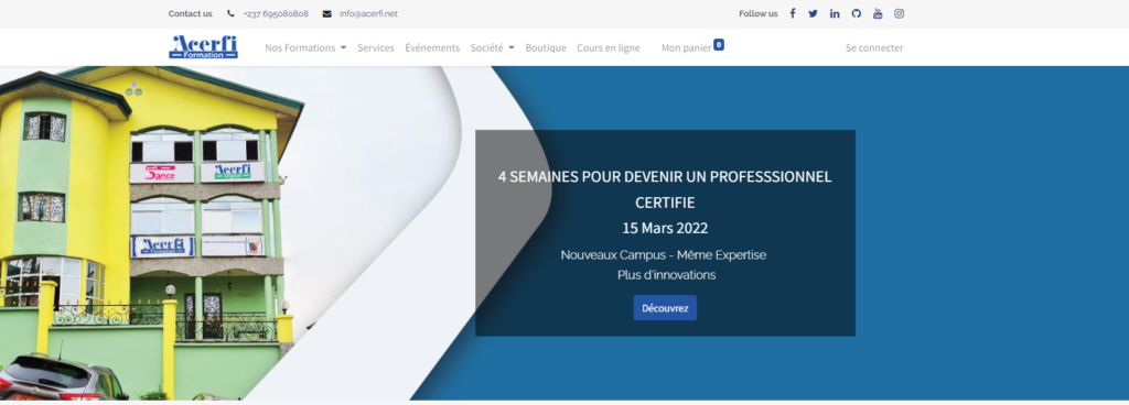 Centre de Formation en developpement d'application à Douala au Cameroun