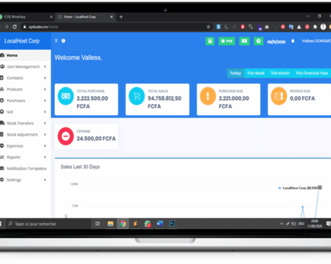 essential features of the Optisales Point of Sale Management application
